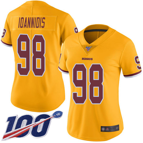 Washington Redskins Limited Gold Women Matt Ioannidis Jersey NFL Football 98 100th Season Rush